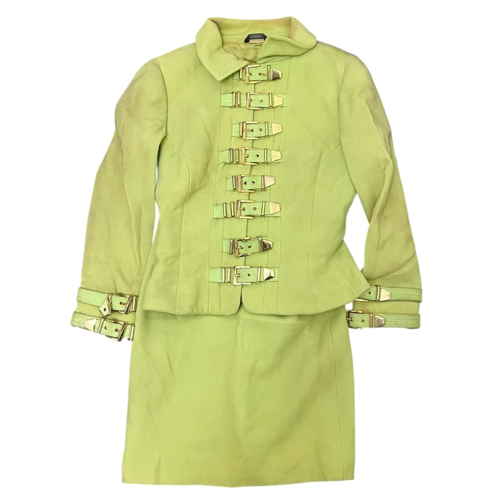 Gianni Versace vintage green buckle suit